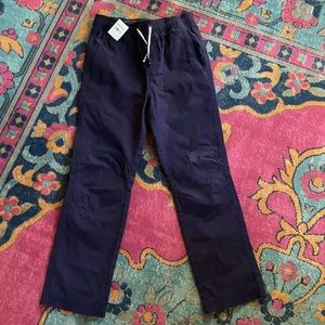 Hanna Andersson NWT 130 100% cotton navy blue pants reinforced knee any gender